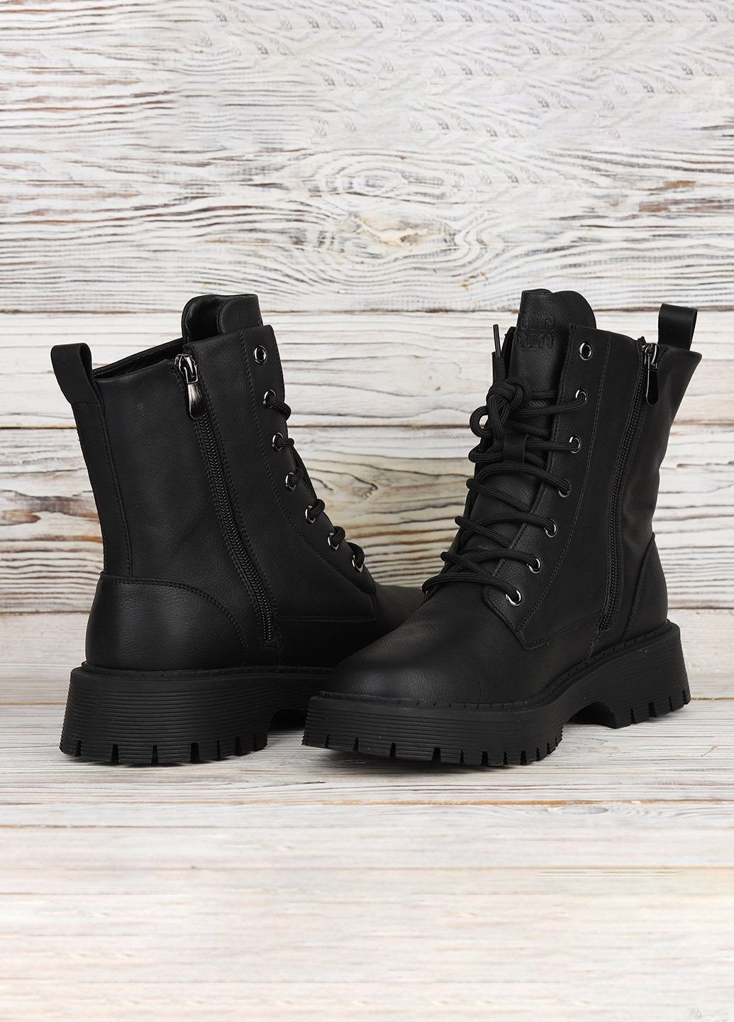 Осенние ботинки женские it ts черные высокие демисезонные ботинки кожаные на высокой подошве для прогулок ITTS