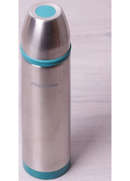 Термос 1000мл із нержавіючої сталі спортивний термос для води та чаю з пластиковими накладками Kamille (368988398)