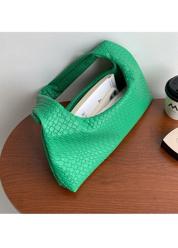 Сумка женская плетеная из экокожи черного цвета на плече No Brand (362588089)