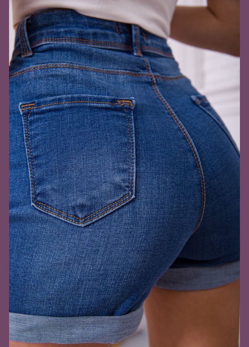 Женские джинсовые шорты с подворотами, синего цвета, Ager (292130894)