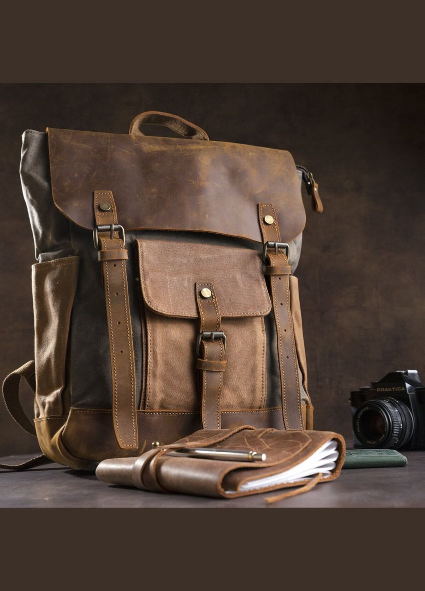 Рюкзак дорожный комбинированный с карманами для ноутбука Vintage серый (sku_20113) No Brand (329860340)