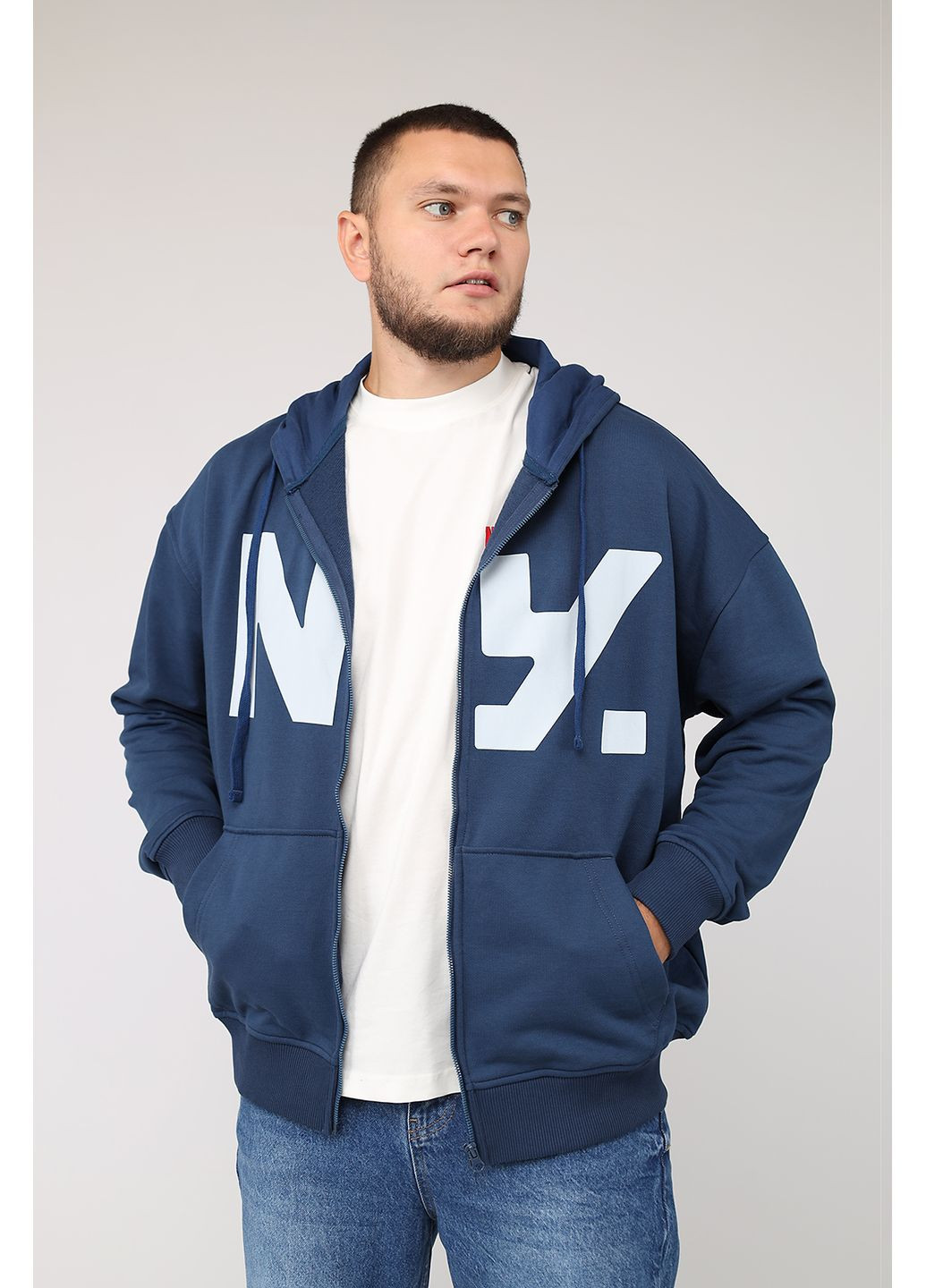 Толстовка на молнии мужская цвет синий ЦБ-00281918 Yuki (355183497)