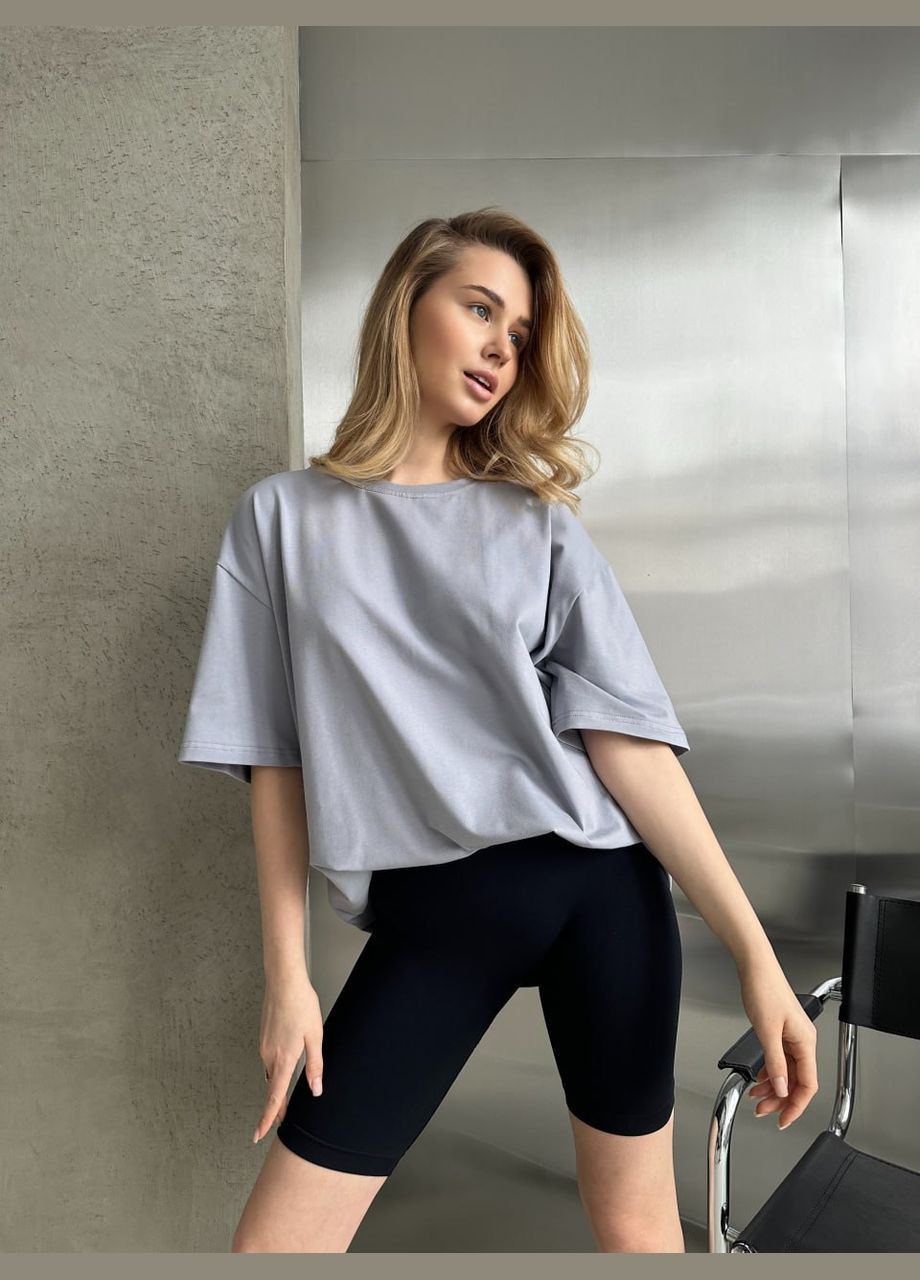 Сіра жіноча базова футболка колір сірий р.42/46 452426 New Trend