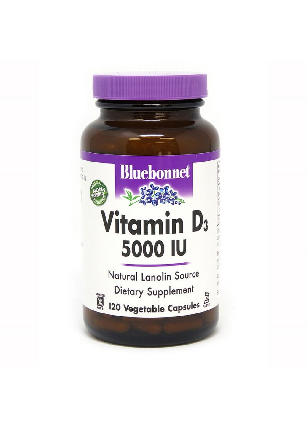 Вітаміни та мінерали Vitamin D3 5000 IU, 120 вегакапсул Bluebonnet Nutrition (294926426)