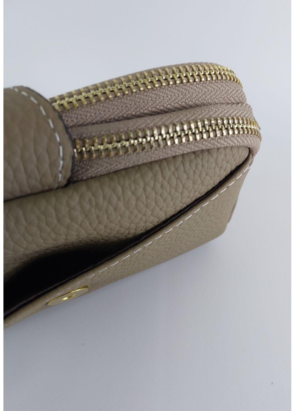 Жіноча сумка клатч з натуральної шкіри мала темно-бежева No Brand (354333312)