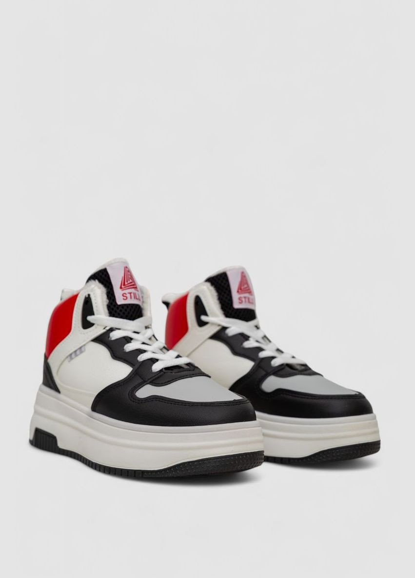 Кроссовки женские зимние на меху Ager 248RAM09 чёрно-белые демисезоны (340249657)