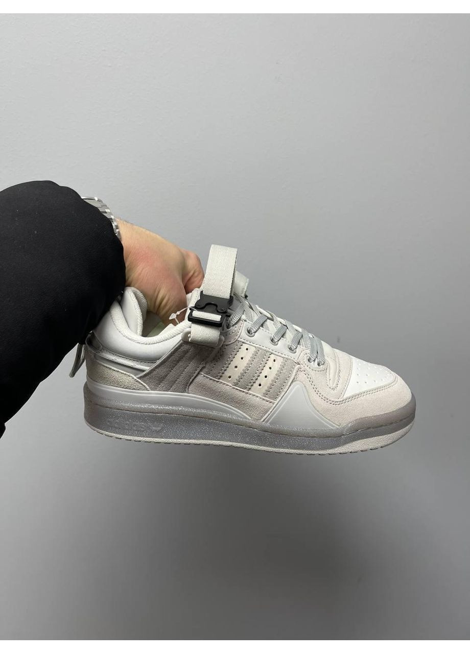КРОССОВКИ ЖЕНСКИЕ ADIDAS FORUM X BAD BUNNY LIGHT GREY АДИДАС ФОРУМ БЕД БАННИ No Brand серые демисезоны (368888267)