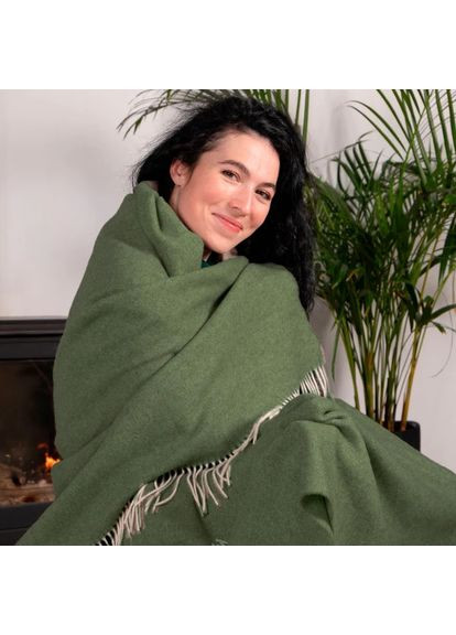 Плед вовняний 6060 140х200 см оливковий Love You (365432437)