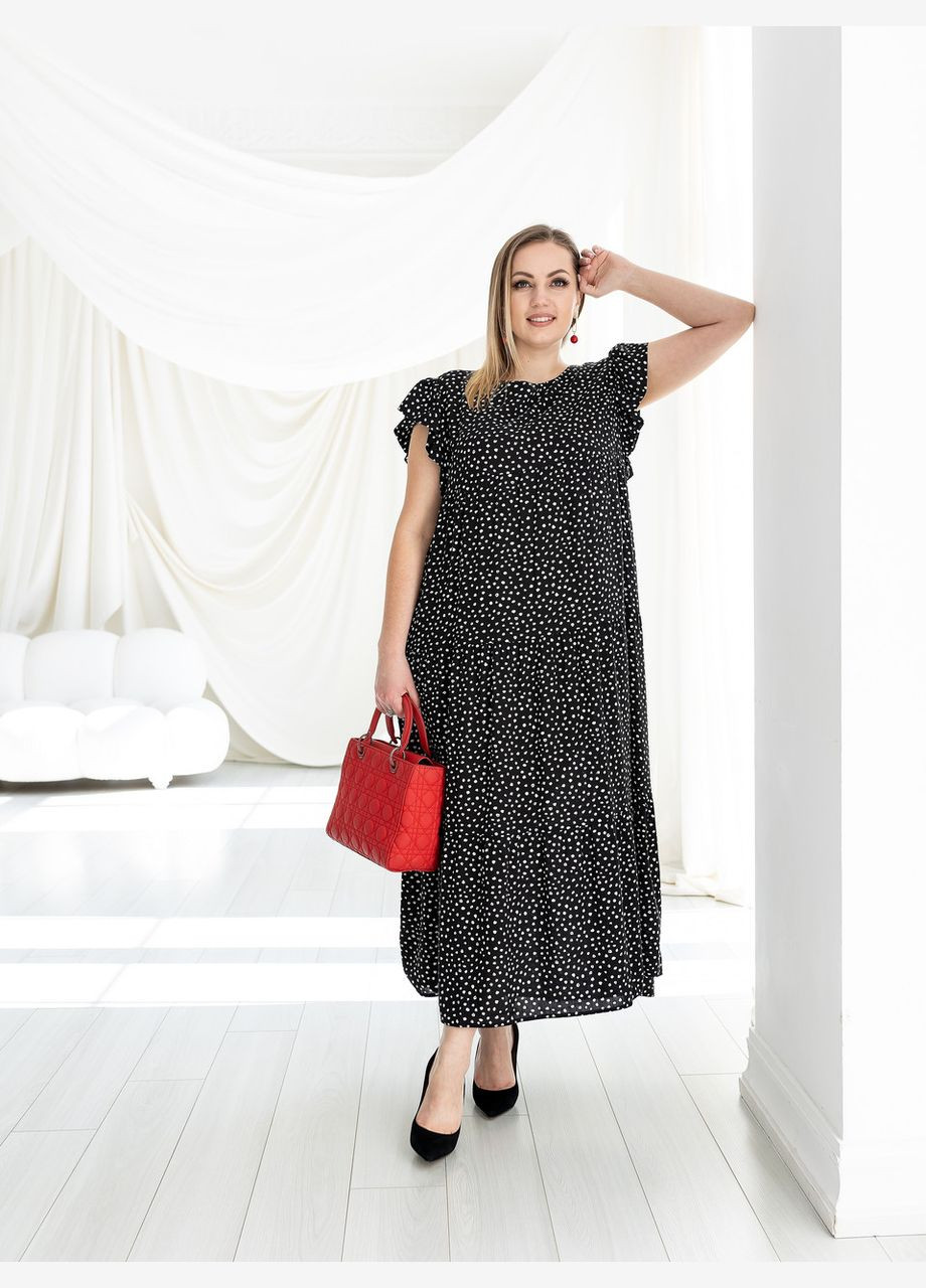 Черное вечернее платье прима 50 черный горох 0319 Vlavi