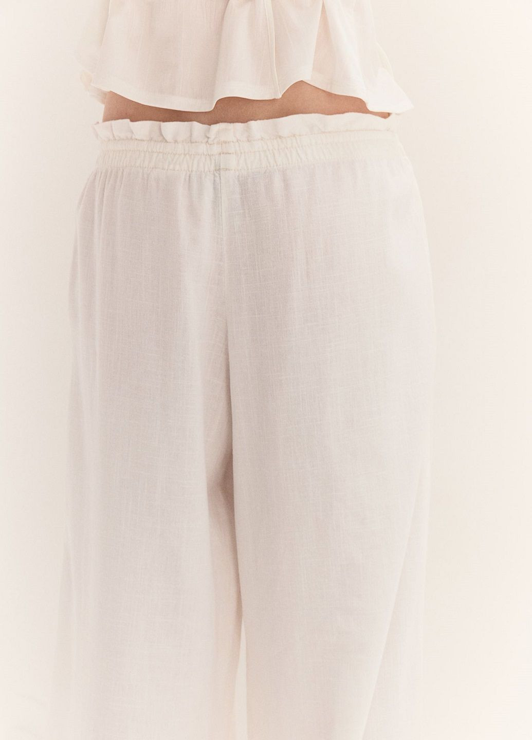 Молочные кэжуал летние брюки H&M