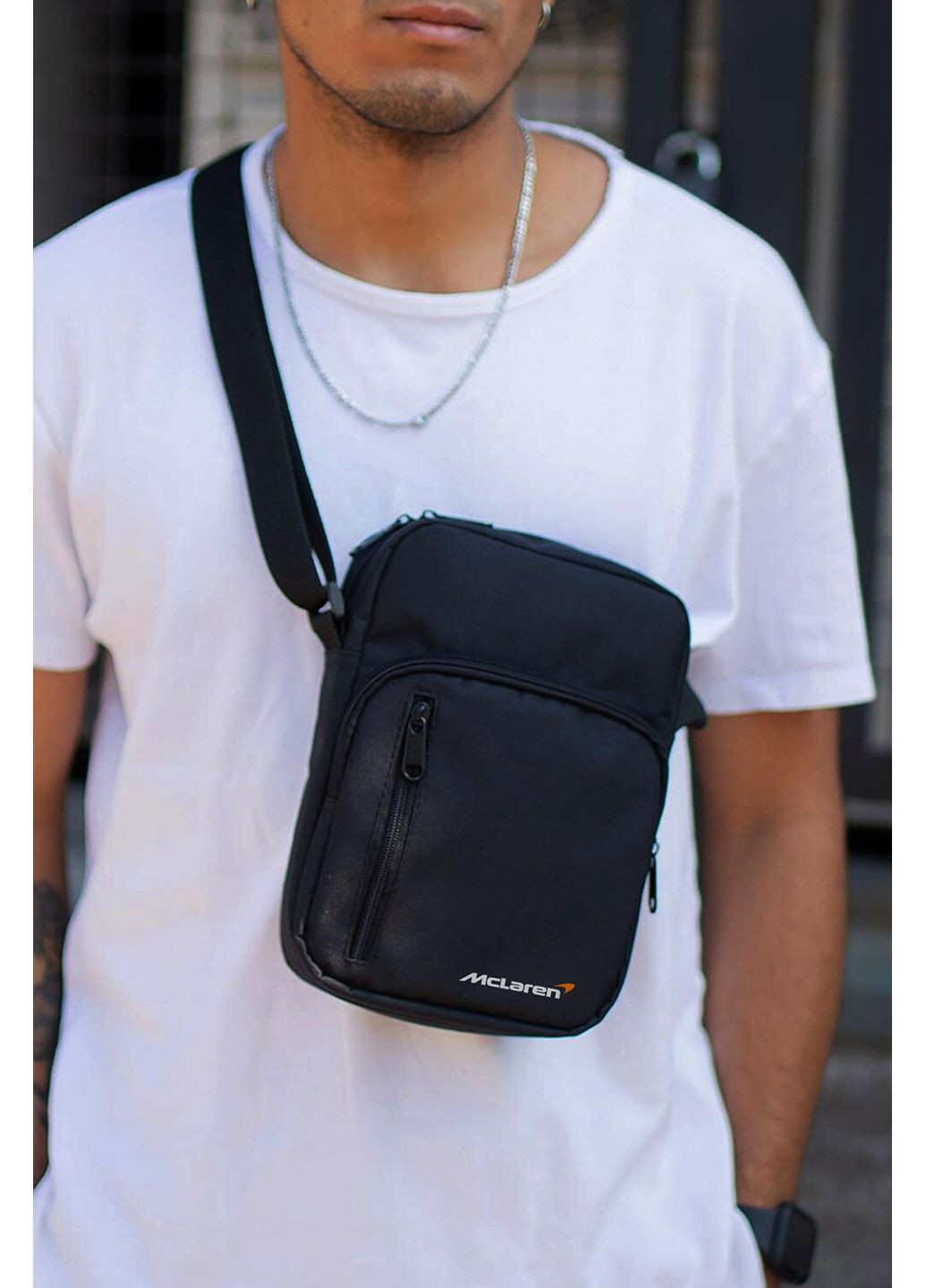 Чоловіча Сумка Месенджер Барсетка Через Плече з Принтом McLaren Black Without (360641960)
