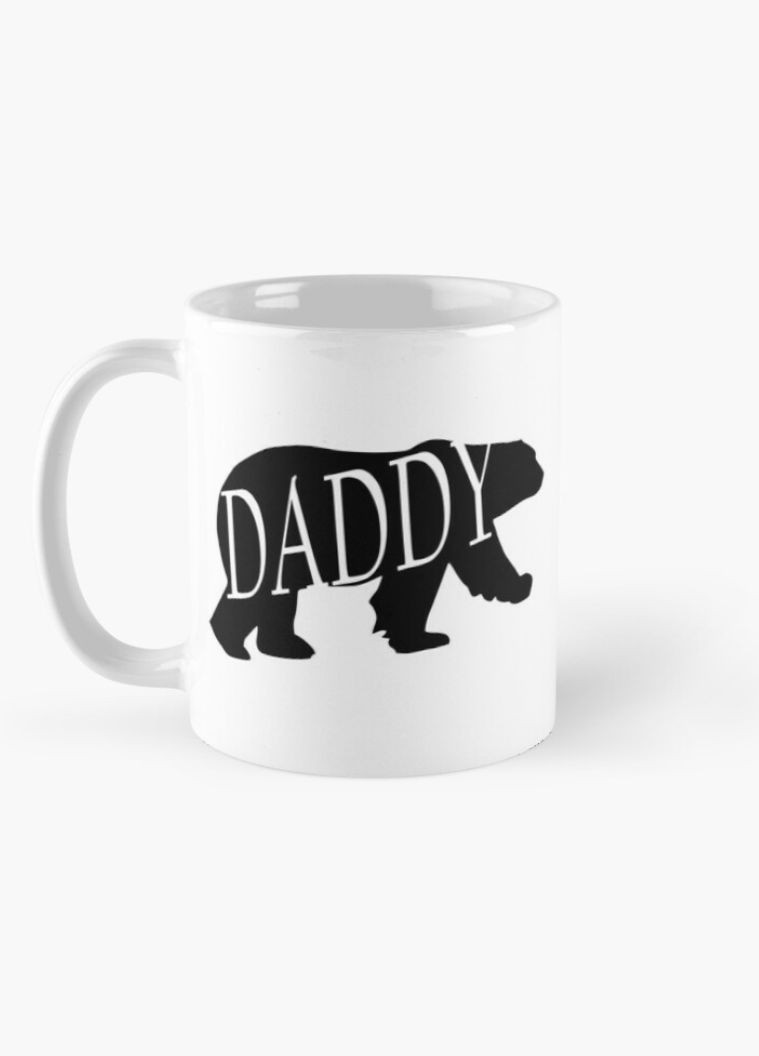 Чашка Керамічна кружка з принтом Ведмідь Daddy для батька Біла 330 мл Orca (317320445)
