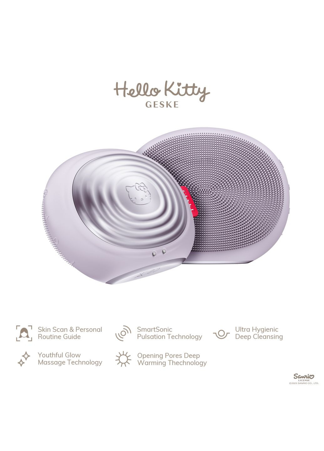 Электронная ультразвуковая термощетка для лица Sonic Thermo Facial Brush 5в1 GESKE (341526063)