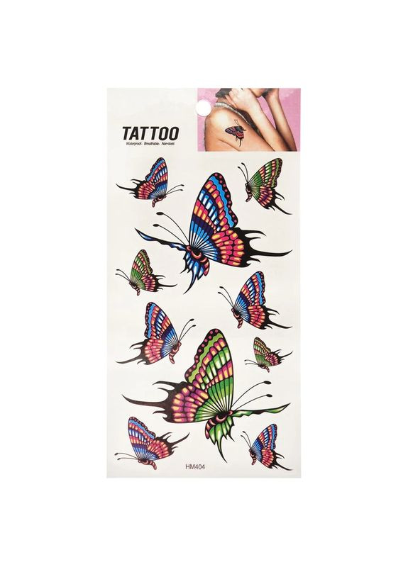 Временная татуировка "Цветные бабочки Tattoo" 1020-HM404 Bambi (392077475)