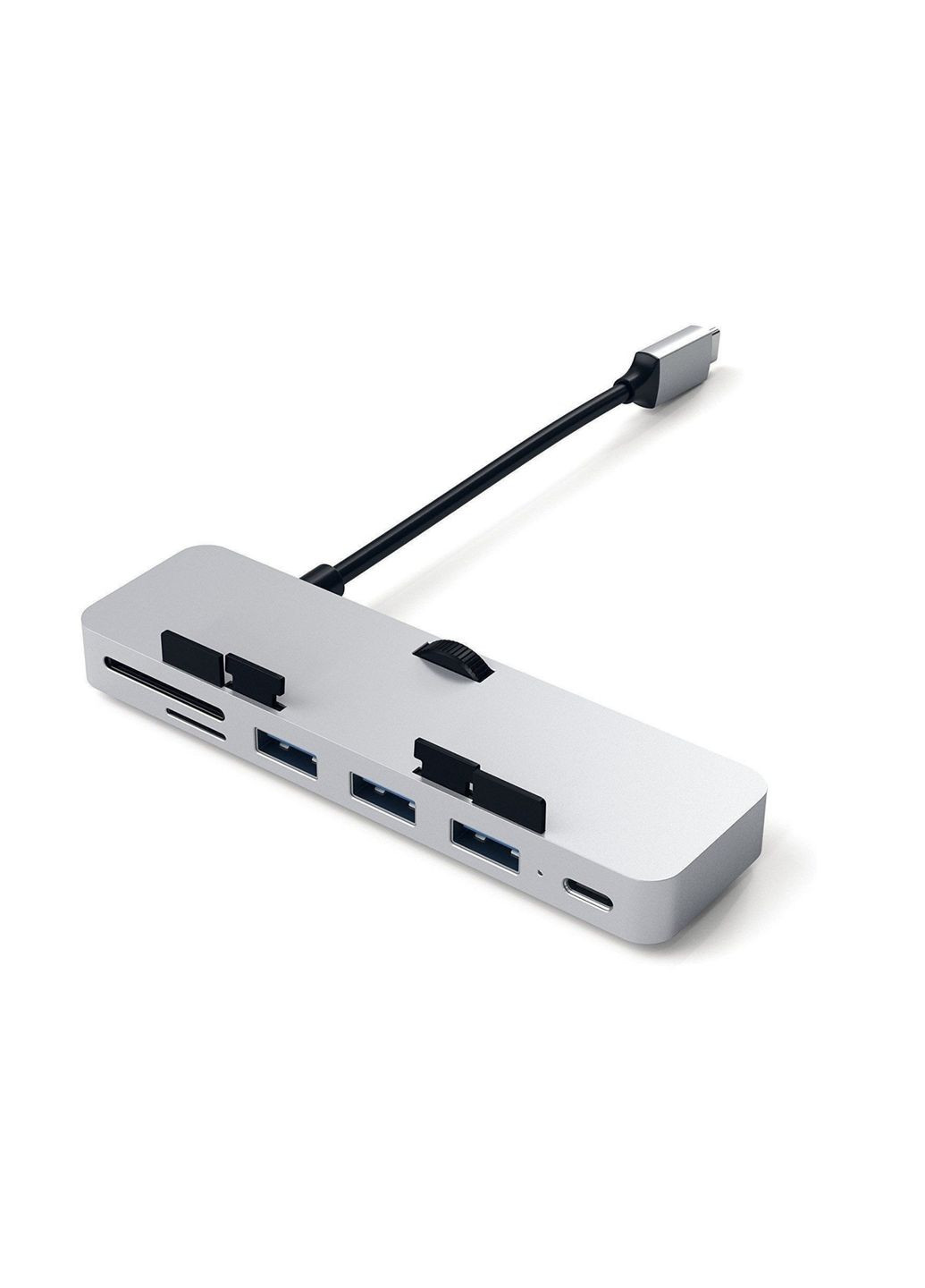 Хаб адаптер Aluminum Type-C Clamp Hub Pro для iMac сріблястий з USB-C портами та слотами для карт пам'яті Satechi (351371762)