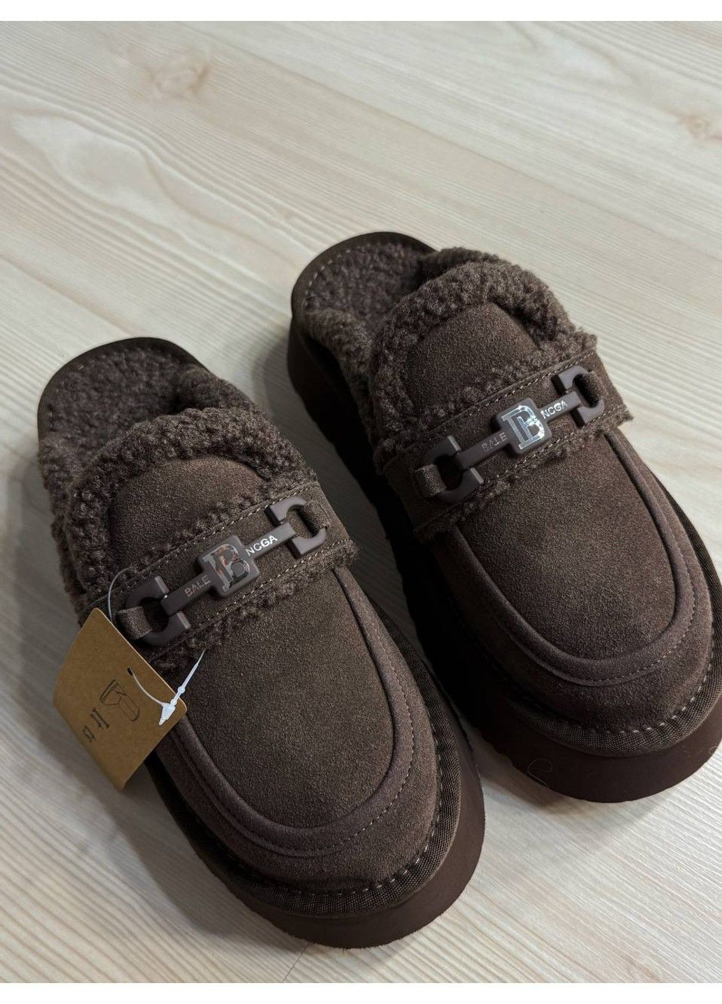 Уггі жіночі 080-24 лофери капці на платформі з хутром коричневі ITTS (370091885)