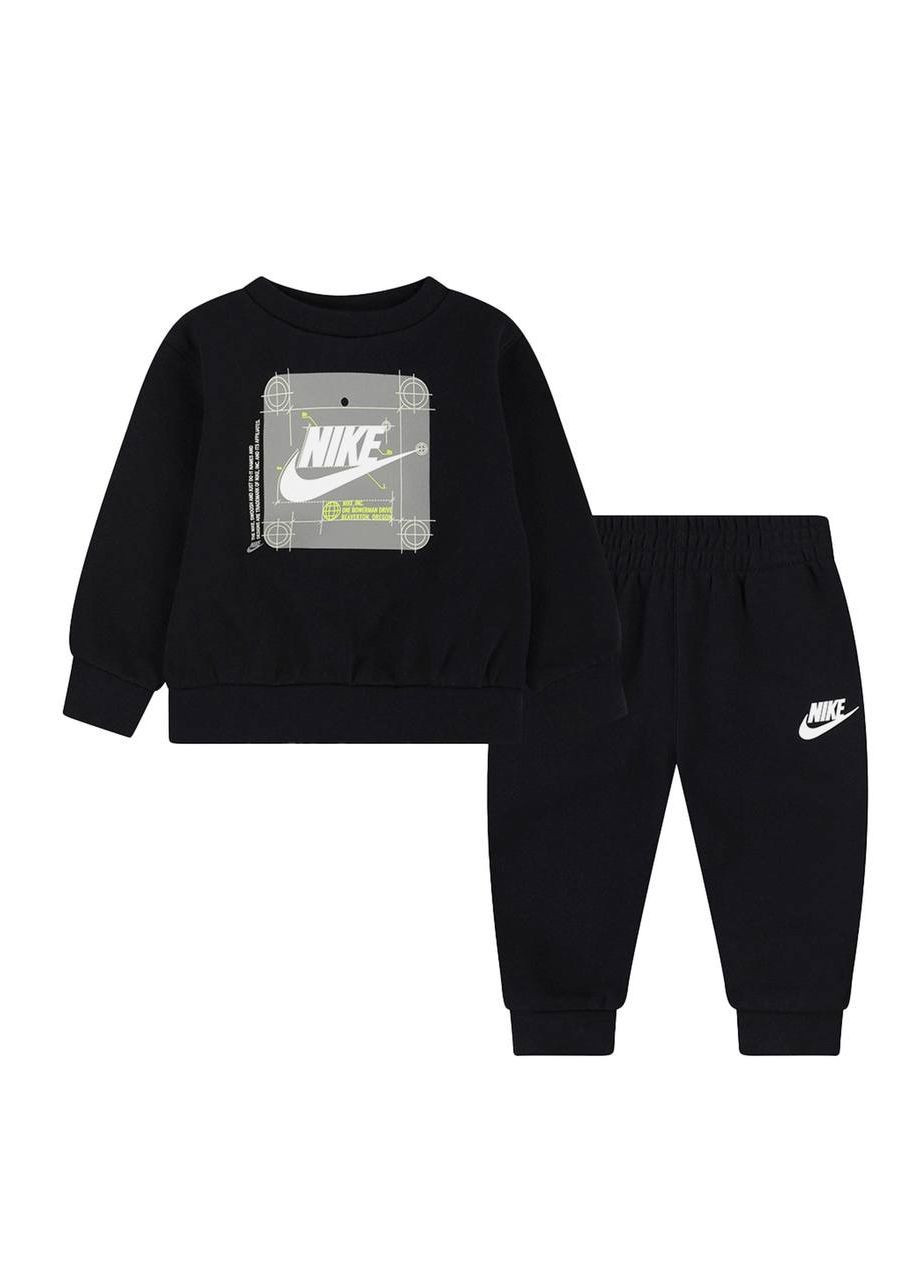 Черный демисезонный спортивный костюм на флисе No Brand