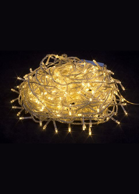 Гирлянда нить на елку Тепло Белая 28 метров 400 лампочек светодиодная от сети прозрачный провод (ww.01.5Т.400-) Laplandia (314893405)