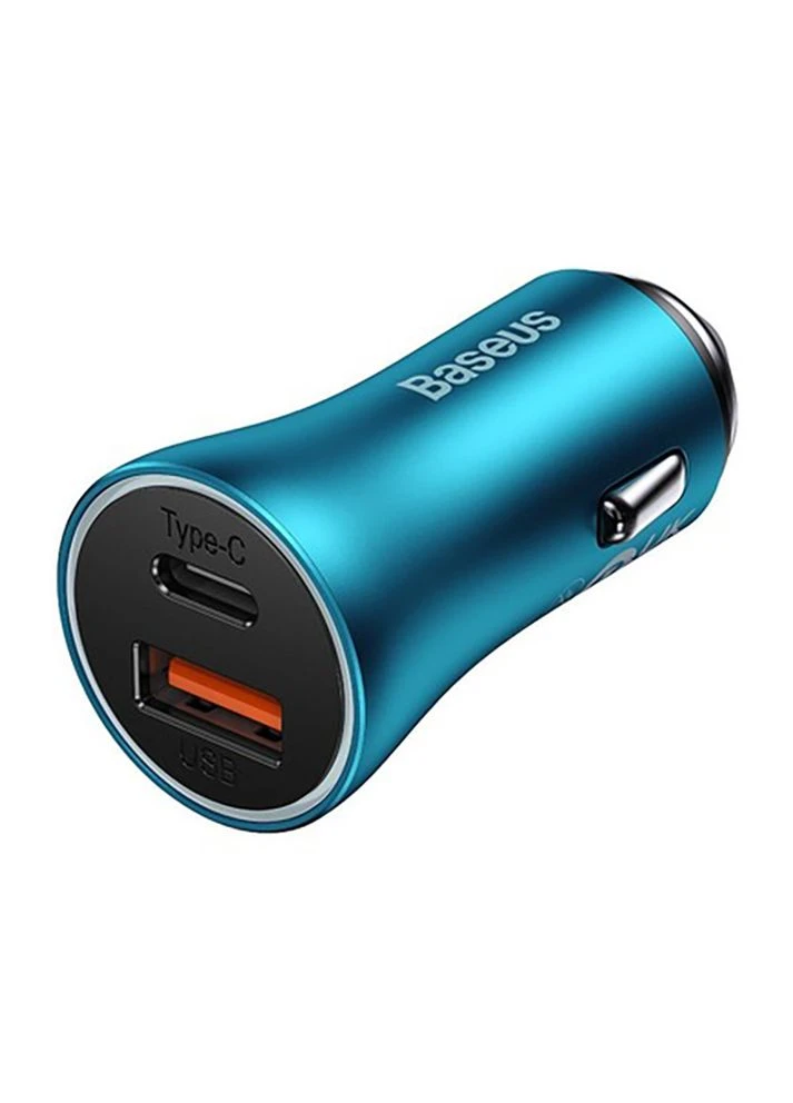 Автомобильное зарядное устройство Golden Contactor Max Dual Fast Charger Car Charger U+C 60W Blue Baseus (388141789)