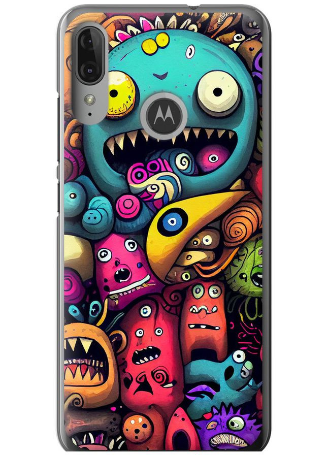 Силіконовий чохол 'Смішні монстри' для Endorphone Motorola Moto E6 Plus (313452934)