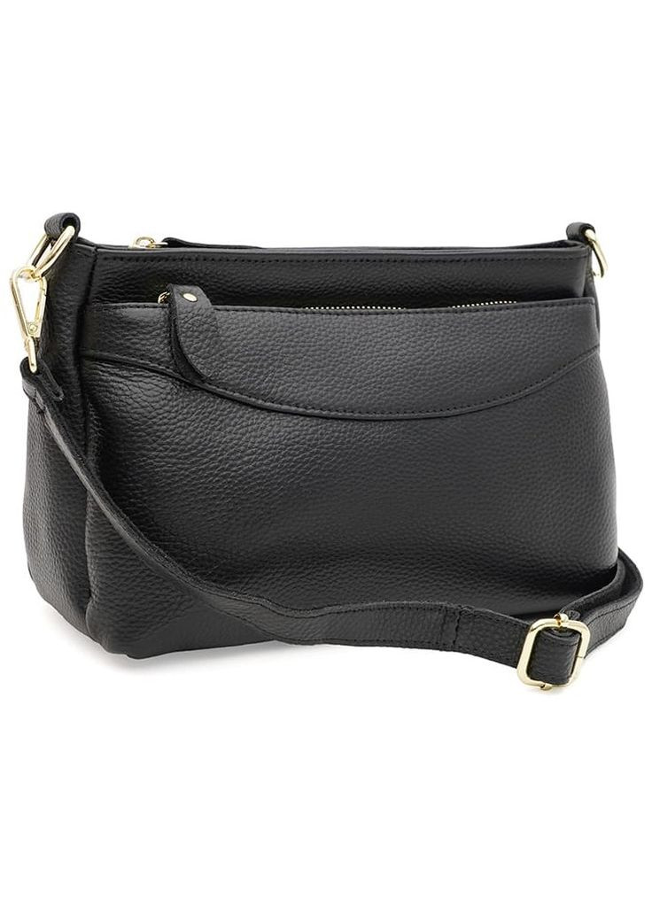 Сумка крос-боді через плече жіноча з натуральної шкіри чорний 38153 Borsa Leather (355245156)