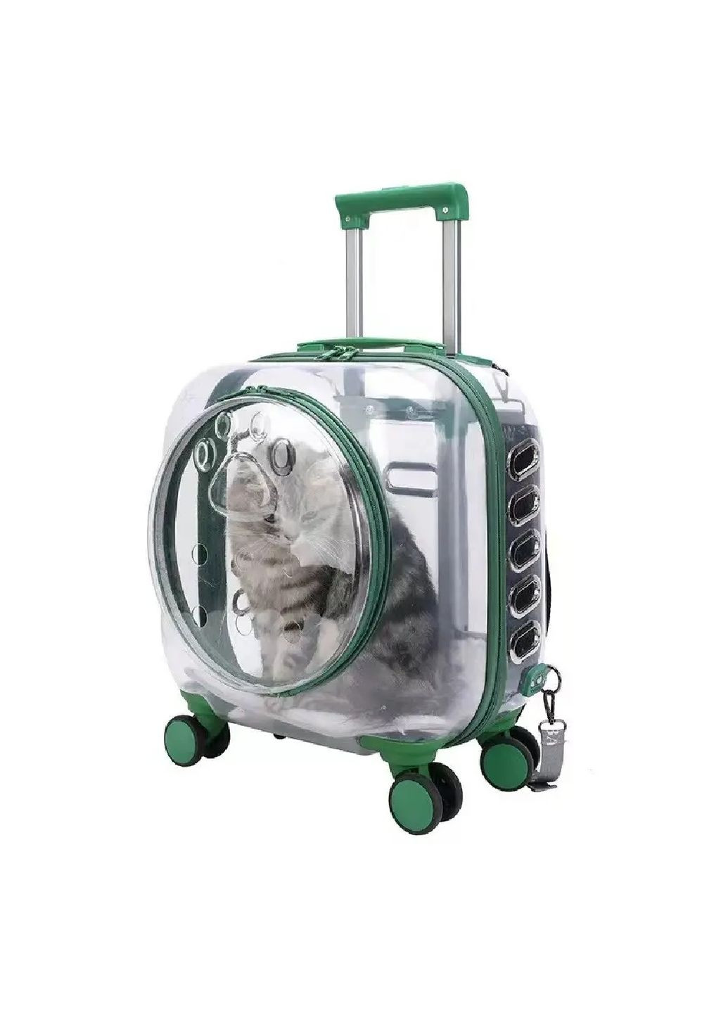 Візок з телескопічною ручкою на колесах 4 штуки для тварин котів собак вагою до 6 кг 40х40х22 см (481206-Prob) Зелениа Unbranded (356671728)