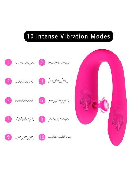 Парный вибратор с вакуумной стимуляцией и пультом управления 10 режимов Фиолетовый No Brand (366665360)