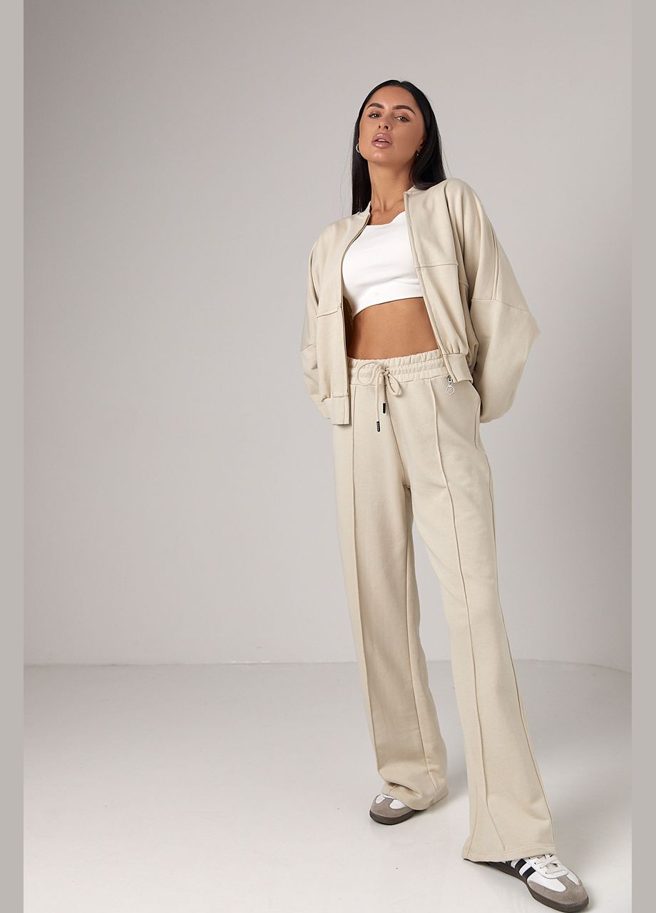 Спортивный костюм с прямыми штанами и кофтой на молнии Lurex (300073348)