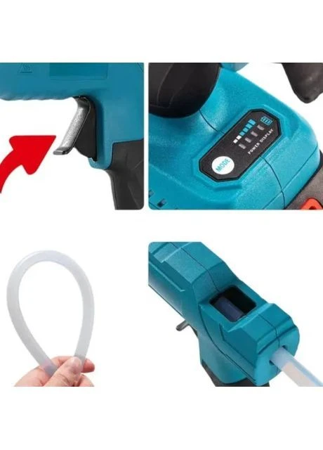 Аккумуляторный клеевой пистолет 21V с 2 аккумуляторами, синий No Brand - (386664872)