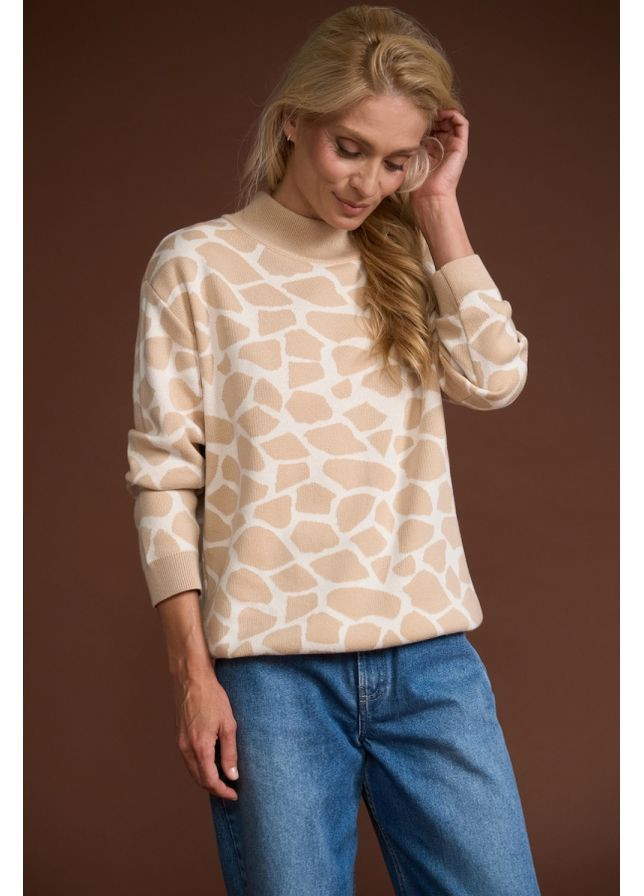 Молочный демисезонный джемпер жираф из хлопка и вискозы (2858) Triko Bakh