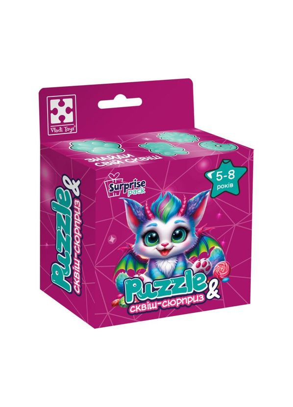 Игра развивающая пазлы с сюрпризом "Цветной дракончик" Vladi toys (352538470)