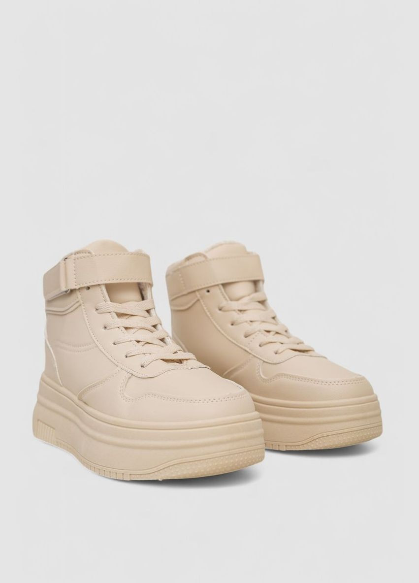 Кроссовки женские зимние на меху, 248RAM04 Ager бежевые зима (360858647)