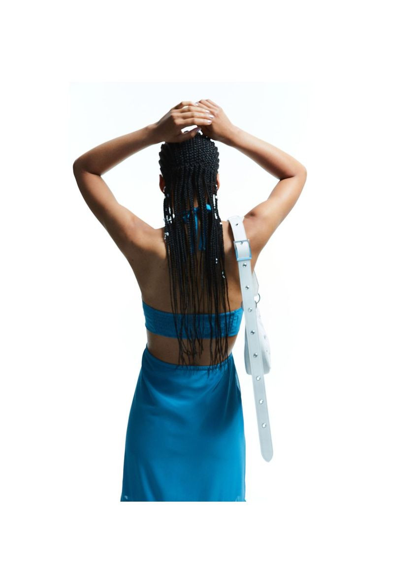 Синя кежуал шифонова сукня H&M однотонна