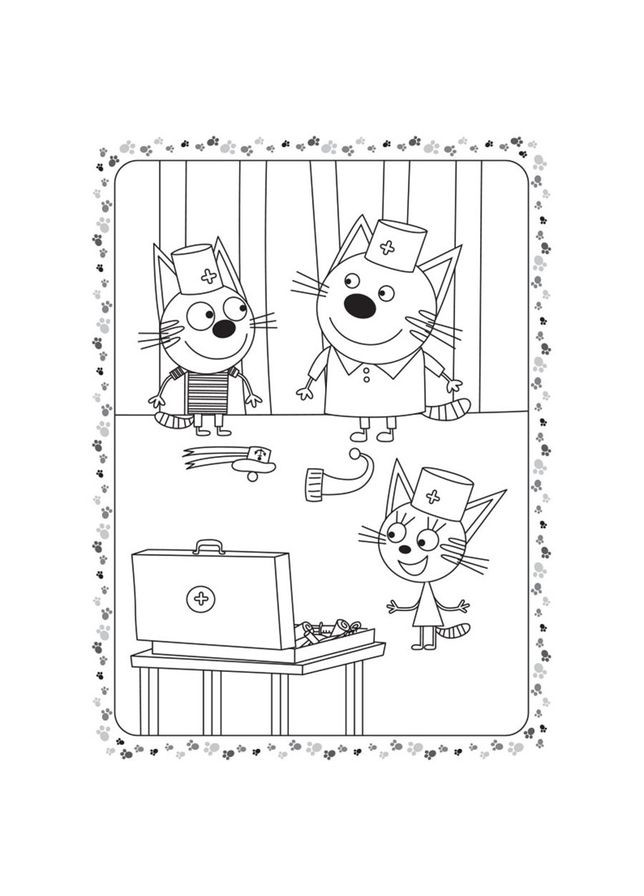 Розмальовка для дітей Три кота "Гра в лікаря" 1163011 кольоровий штрих No Brand (328939828)