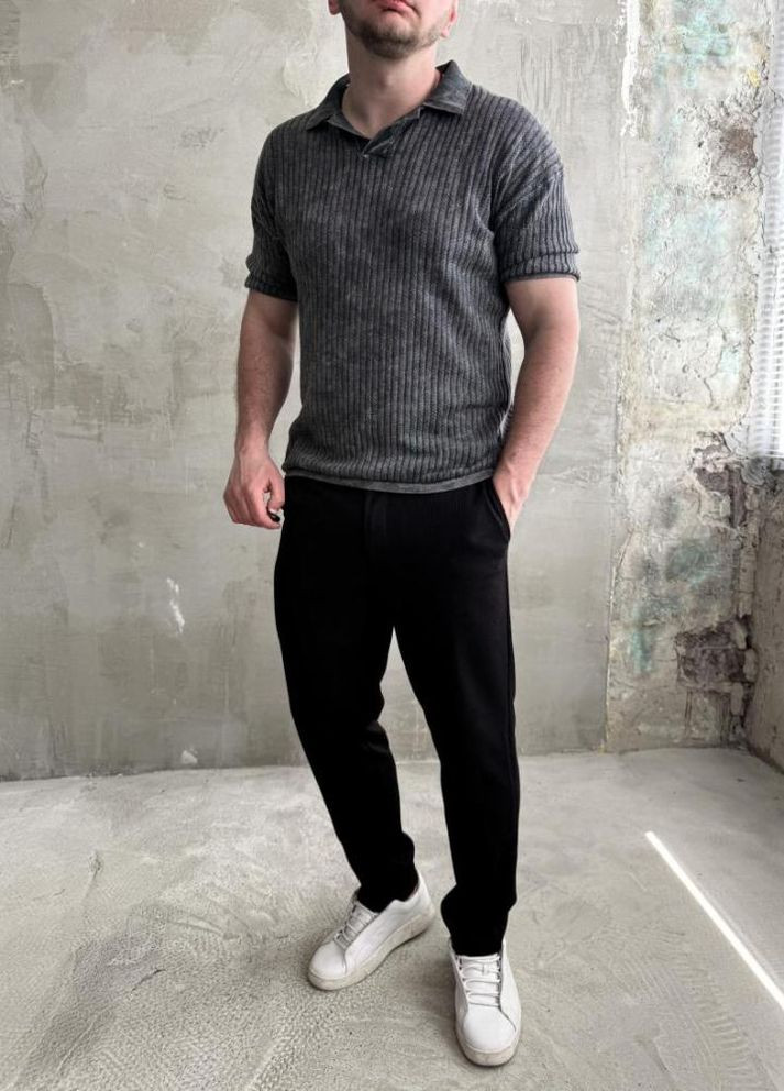 Черные кэжуал демисезонные брюки No Brand