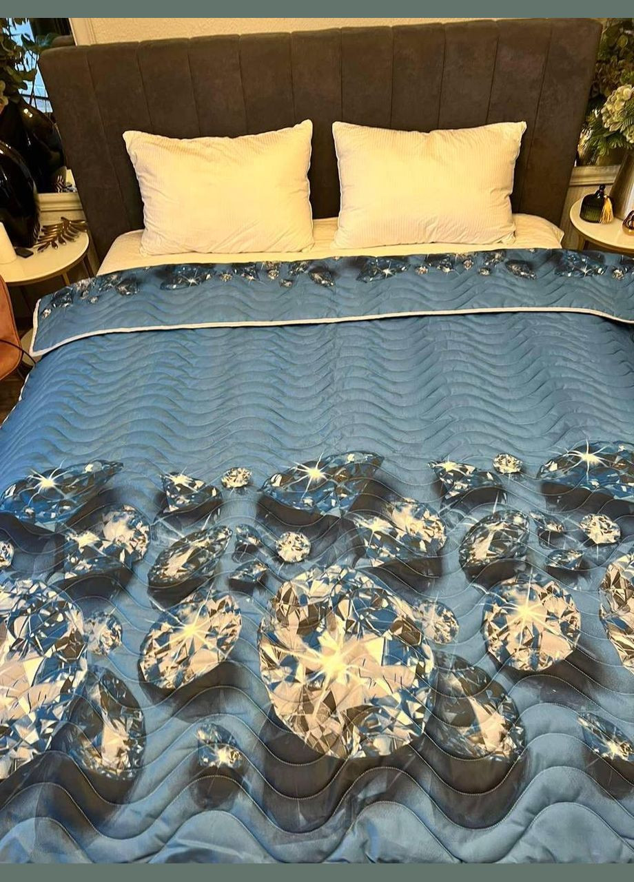 Літня двоспальна ковдра мікрофібра стьобана 215х145 (П4К-lito-kovdra-001/3-02) No Brand (306633043)