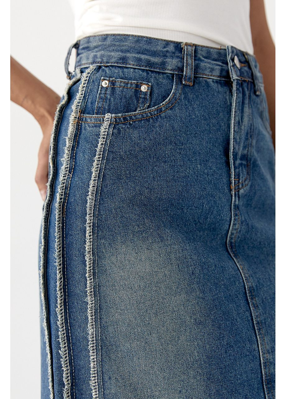 Джинсова спідниця зі швами назовні - синій колір Lurex (353306049)