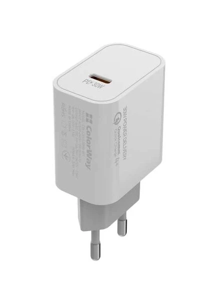 Зарядное устройство для Power Delivery Port PPS 30W White (CWCHS038PD-WT) Colorway (307698733)