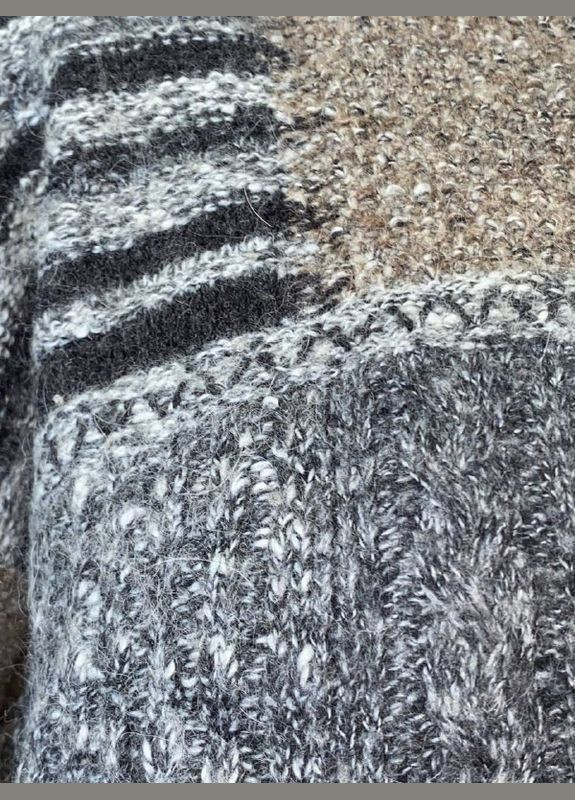 Комбінований демісезонний подовжений светр Wool & Cashmere