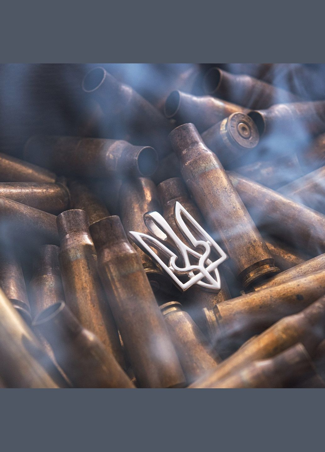 Серебряный кулон Герб Украины - Тризуб 133139 Oniks (264023991)