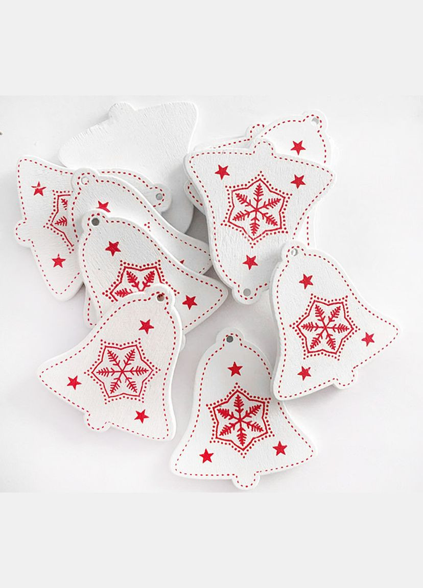 Іграшка ялинкова Дзвіночок, дерев’яна, 5 см, біла No Brand (341731095)