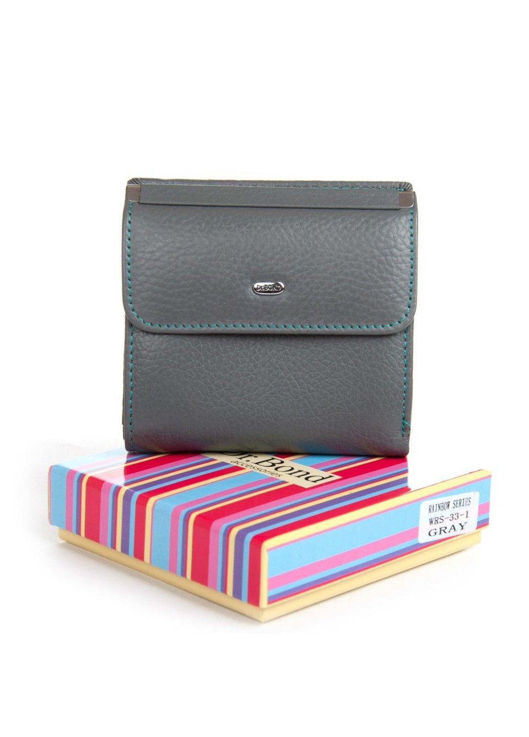 Шкіряний жіночий гаманець Rainbow WRS-33-1 gray Dr. Bond (360938746)
