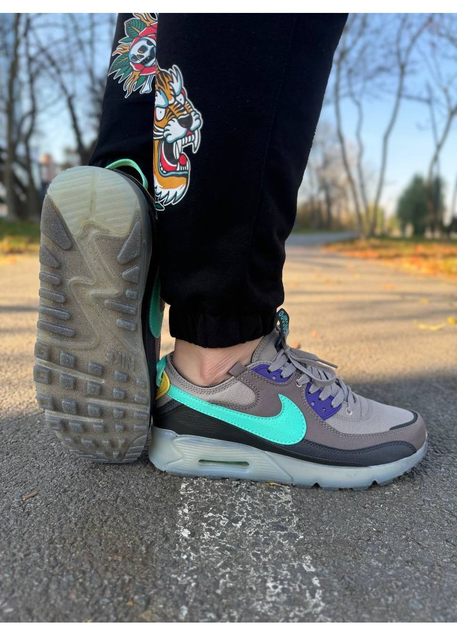 Черные демисезонные кроссовки мужские nike air max 90 terrascape beige black mint найк аир макс 90 No Brand