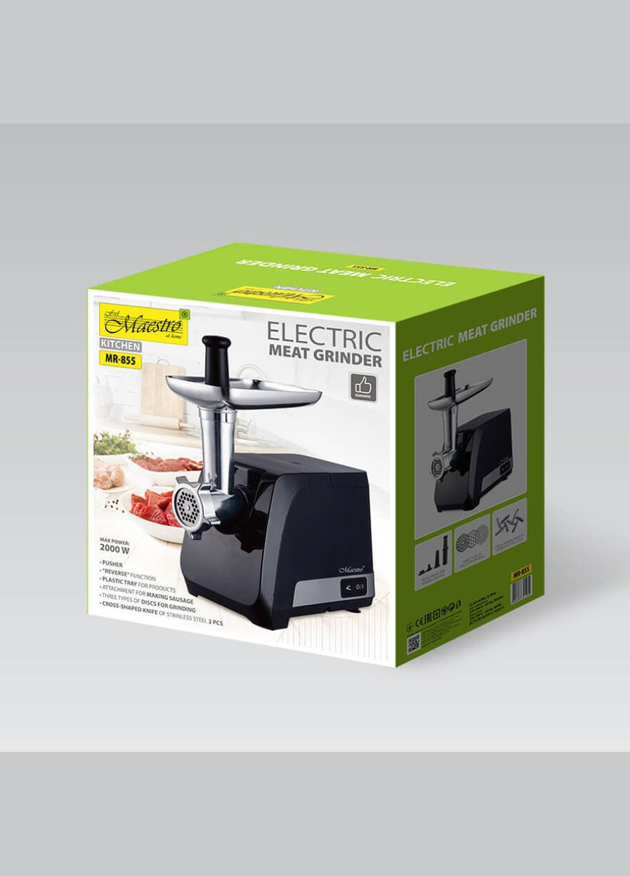 Мясорубка 2000 Вт (MR-855) черная Maestro (335048089)