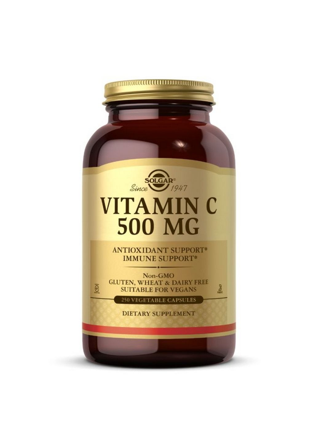 Витамины и минералы Vitamin C 500 mg, 250 вегакапсул Solgar (293340998)