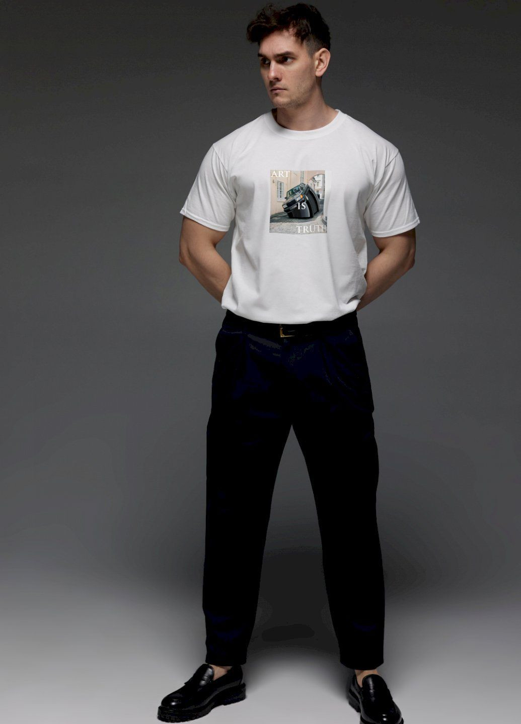 Белая футболка aspirine мужская белая "art is truth" YAPPI