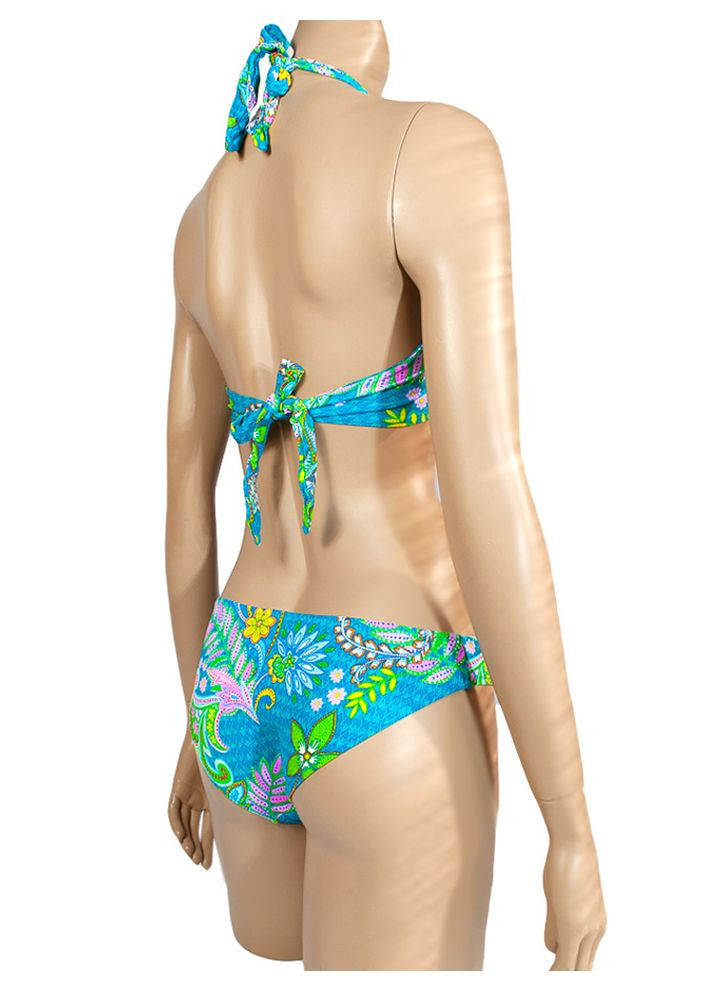 Комбинированный летний раздельный красочный купальник пуш ап с этно-принтом модель 0002 размер арт.39731 Atlantic Beach