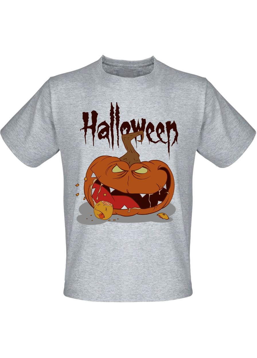 Серая футболка halloween (меланж) Fat Cat