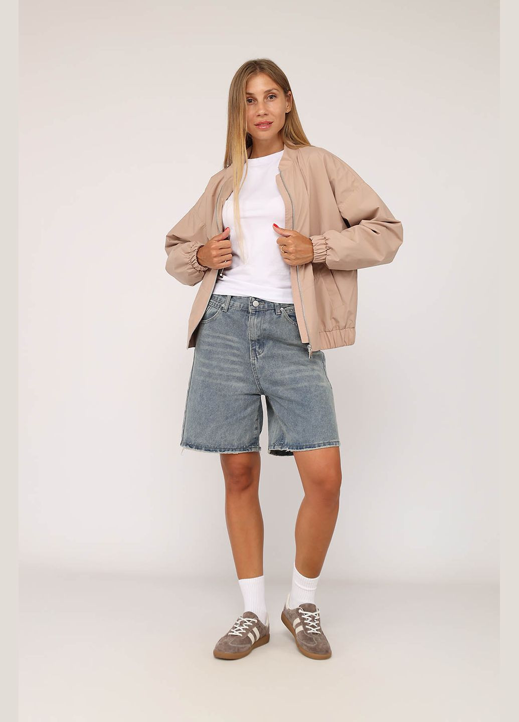 Женская ветровка цвет бежевый CB-00279720 Yuki (343413281}