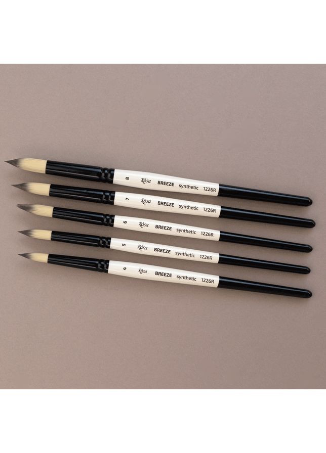 Кисть синтетика круглая BREEZE 1226R №000 короткая ручка ROSA Роса (362578830)